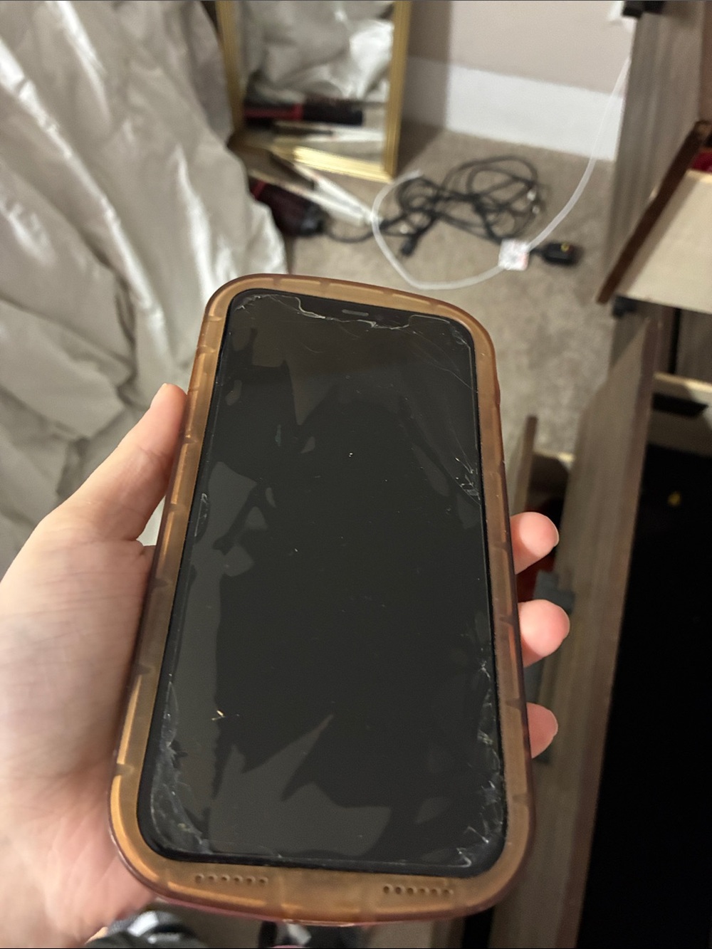 Apple iPhone Brown Protective Case with Built-In Screen Protector